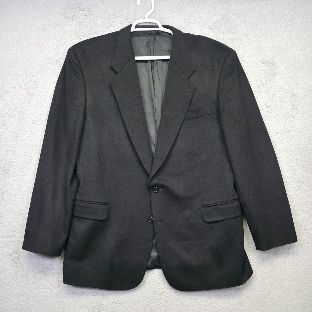 Louis Raphael Blazer Mens 44L Black Wool Cashmere Suit Jacket Sport‎ Coat Preppy
